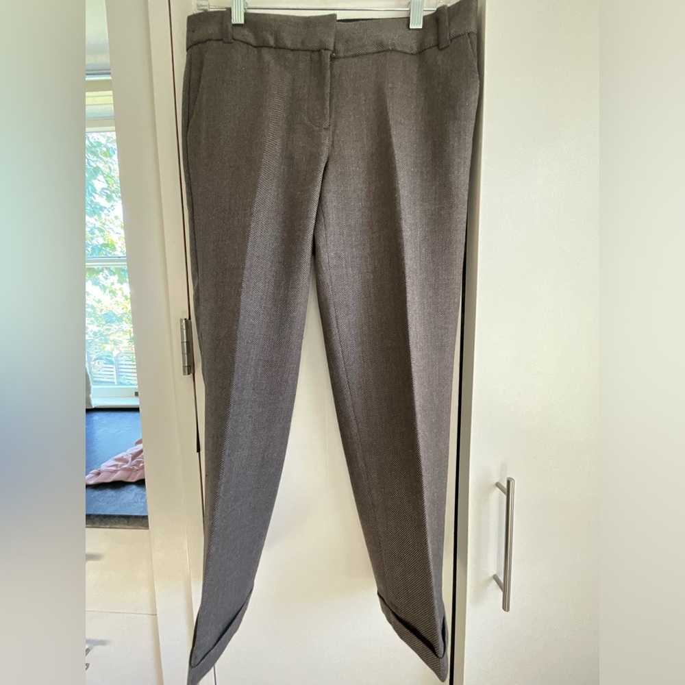 J. Crew City Fit Herringbone Tweed Wool Blend Lined Trousers, size 4 MSRP $118